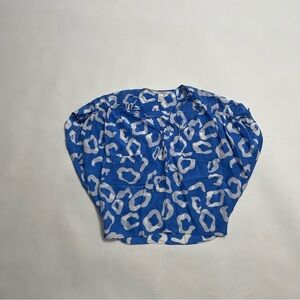 DIANE VON FURSTENBERG silk v neck tie blouse